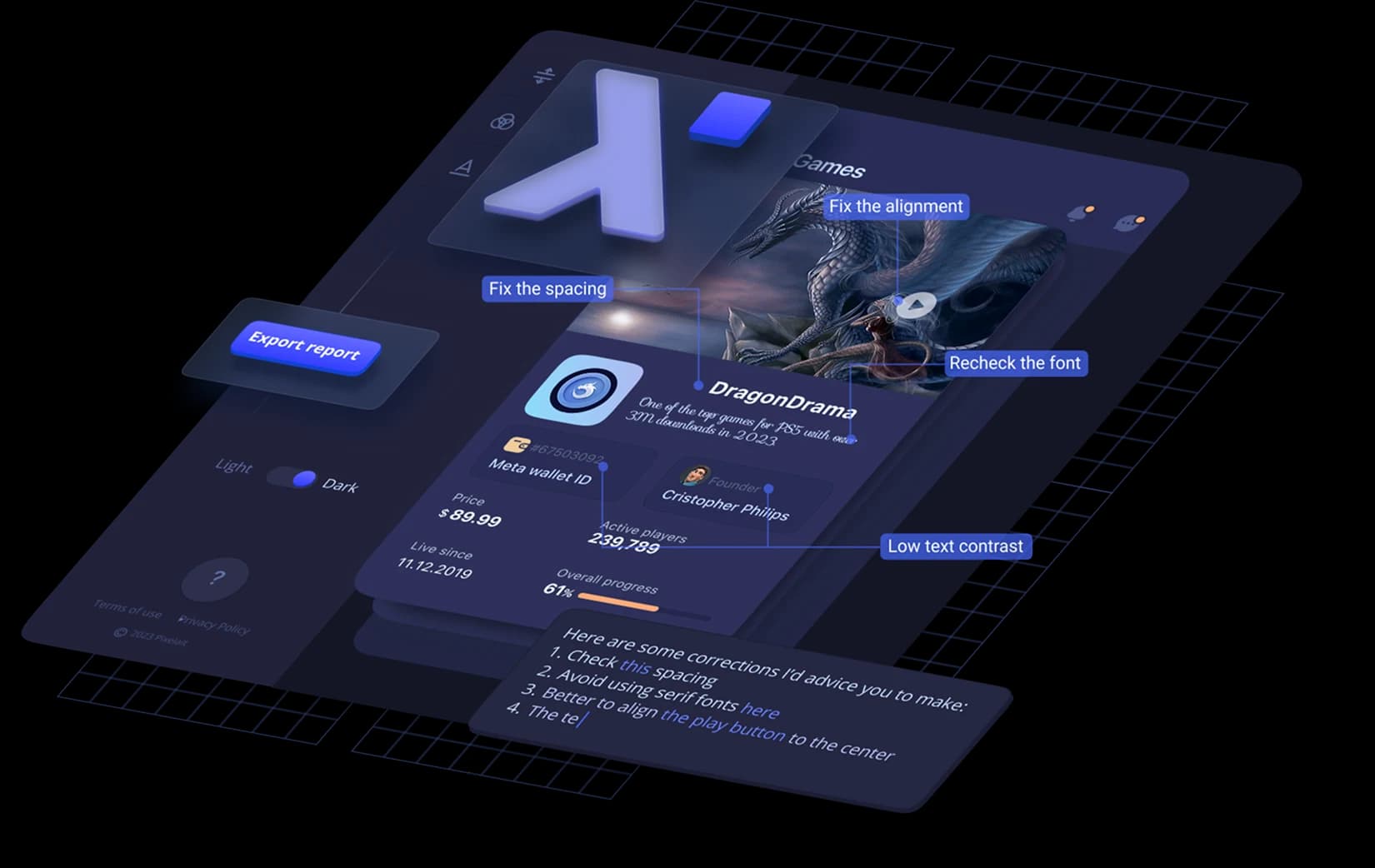 AI-powered design audit illustration